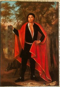 John Verelst. Tejonihokarawa (baptized Hendrick). Named Tee Yee Neen Ho Ga Row, Emperor of the Six Nations. Oil on Canvas. 1710. Library and Archives Canada, acc. no. 1977-35-4. Acquired with a special grant from the Canadian Government in 1977.